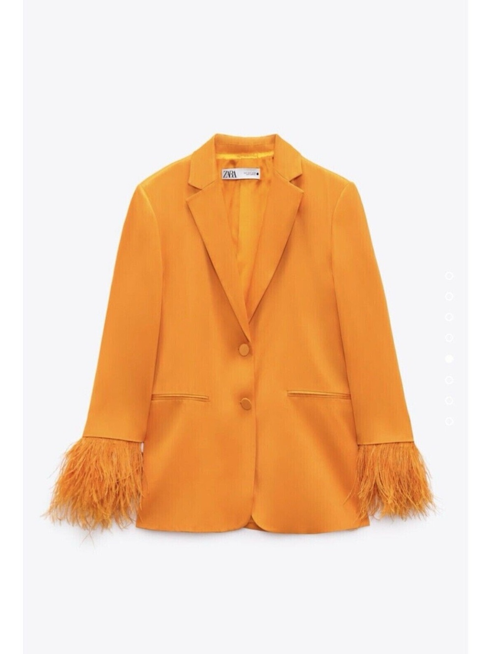 Zara Limited  Edition Satin Effect Blazer with Feathers